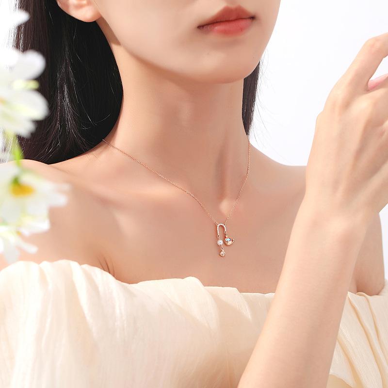 Tancise 925 prata esterlina clássico feminino colar pingente zircão moda presente