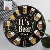 Funny Beer O’Clock Round Rug Flannel Soft Man Cave Bar Game Room Decor Non Slip Washable Brewery Themed Floor Mat Gift Idea