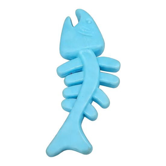 Gummi Knochen Hundespielzeug Fischgrätenform Hundekauspielzeug Zahnpflege Spielzeug für aggressive Kauer Interaktives Training Apportieren