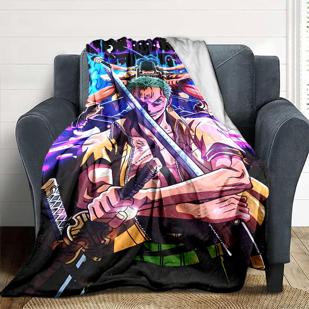 Zoro'S Epic Swordsmanship Flannel Blanket Super Soft Warm Cozy Blanket For Sofa Bed Office Travel Allseason Home Decor Gift