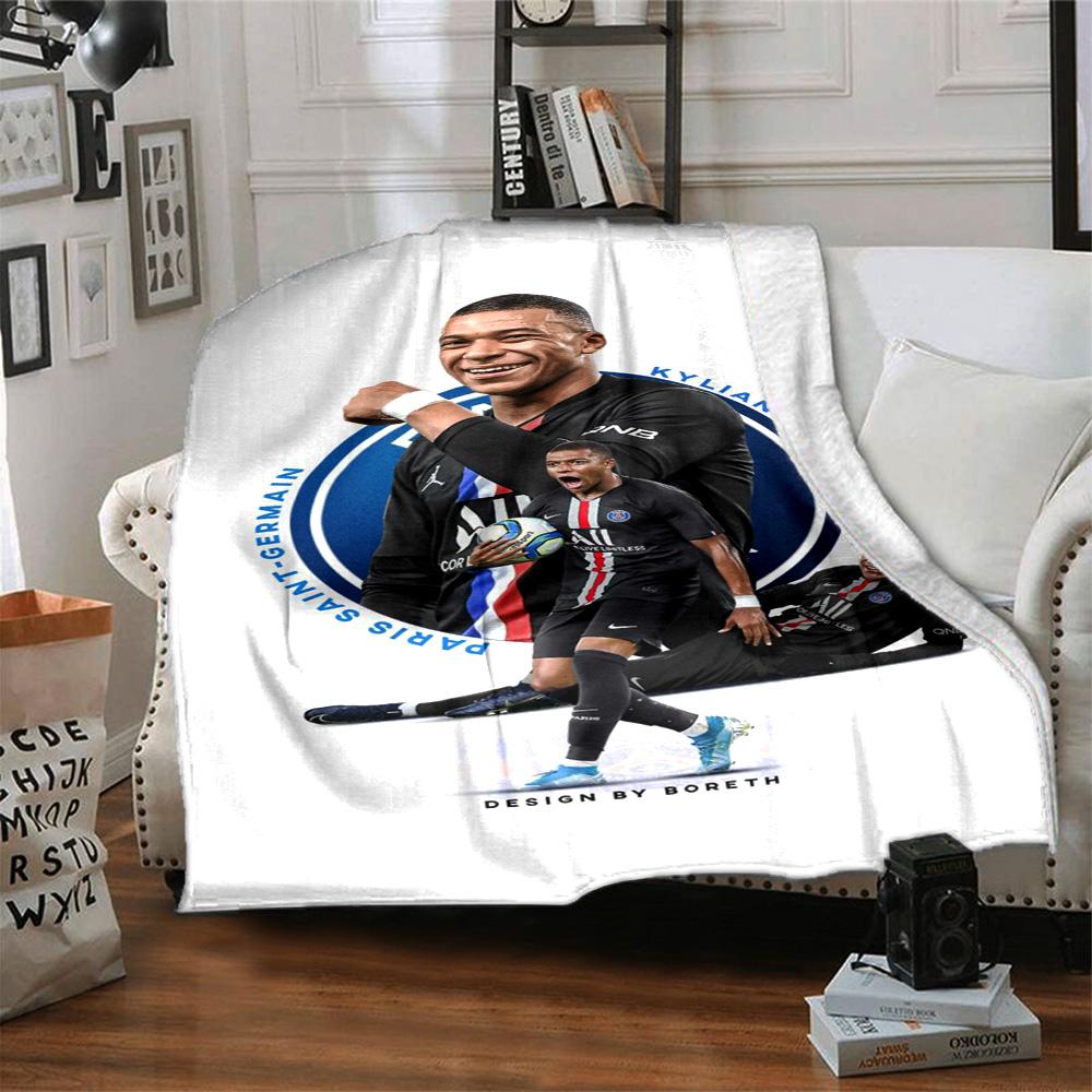 Star Player Kylian Mbappé Blanket Comfortable Suitable for Chair Bed Seaside for All Occasions Warmthful Decor Ideal Gift For Birthday Valentine'S Day