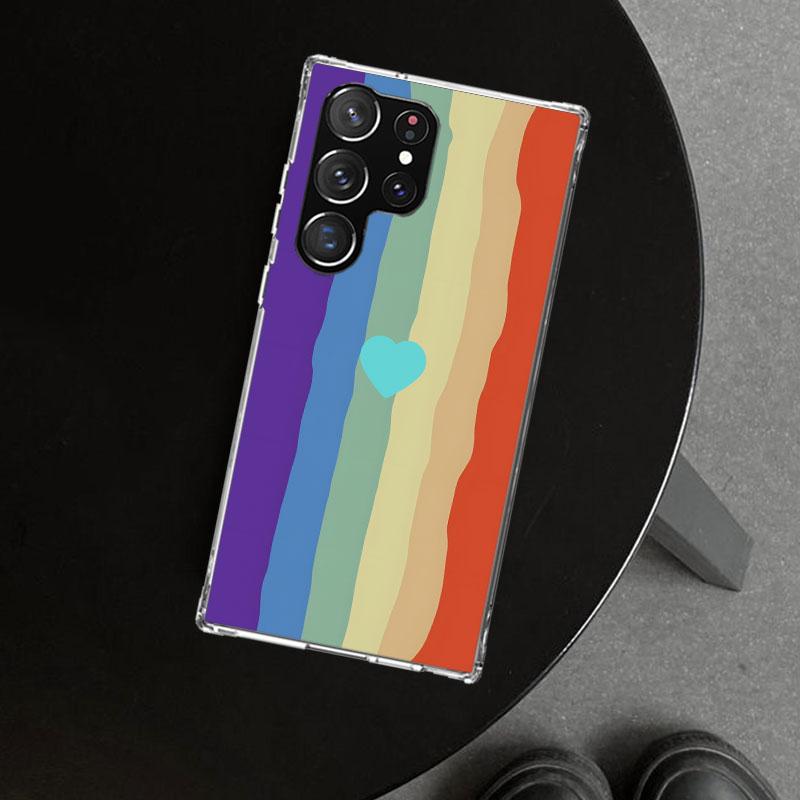 Rainbow Gradient Love Phone Case Cover for Samsung Galaxy S26 S25 Edge S24 S23 Ultra S22 Plus S21 FE S20 + Art Customized Fundas