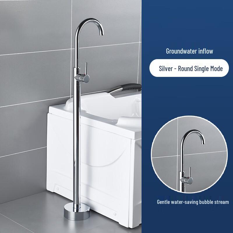 European Style Floor-Standing Brass Bathtub and Shower Faucet