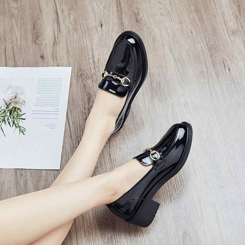 Soft Leather Women's Shoes, New Trendy Loafers, Korean-Style Versatile British-Inspired Slip-On Work Shoes, Versatile Women's Footwear