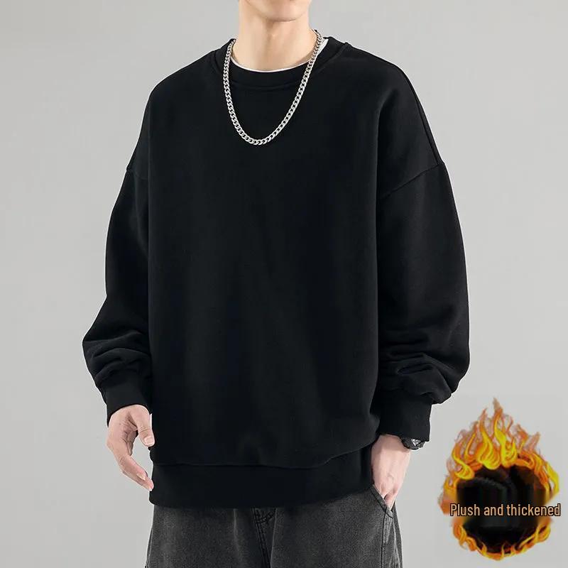 Unisex 450G Fleece Oversized Sweatshirt – Long Sleeve, Round Neck, Ideal for Autumn and Winter