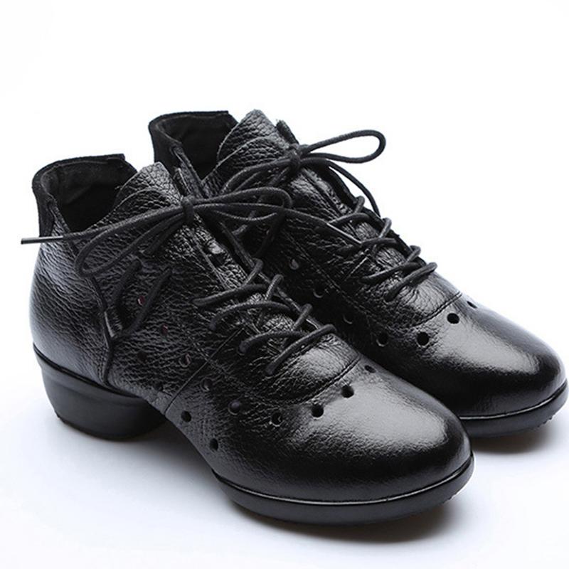 Genuine Leather Female Dance Shoes Women Modern Dance Shoes Girl Jazz Shoes Soft Sole Four Seasons Ladies' Latin Shoes