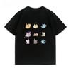 Poteemiel Desenho Animado Pokémon Ibrahimovic Lua Sol Anime Camiseta de Manga Curta Roupas Masculinas Femininas Casual Manga Curta