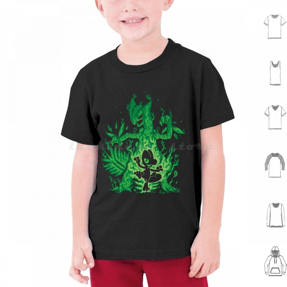 Silhouette : Grass Lizard Evolution T Shirt Big Size 100% Cotton Silhouette Evolution Generation 3 Pókèmón P ? K ? Chü Tr ? ? ?