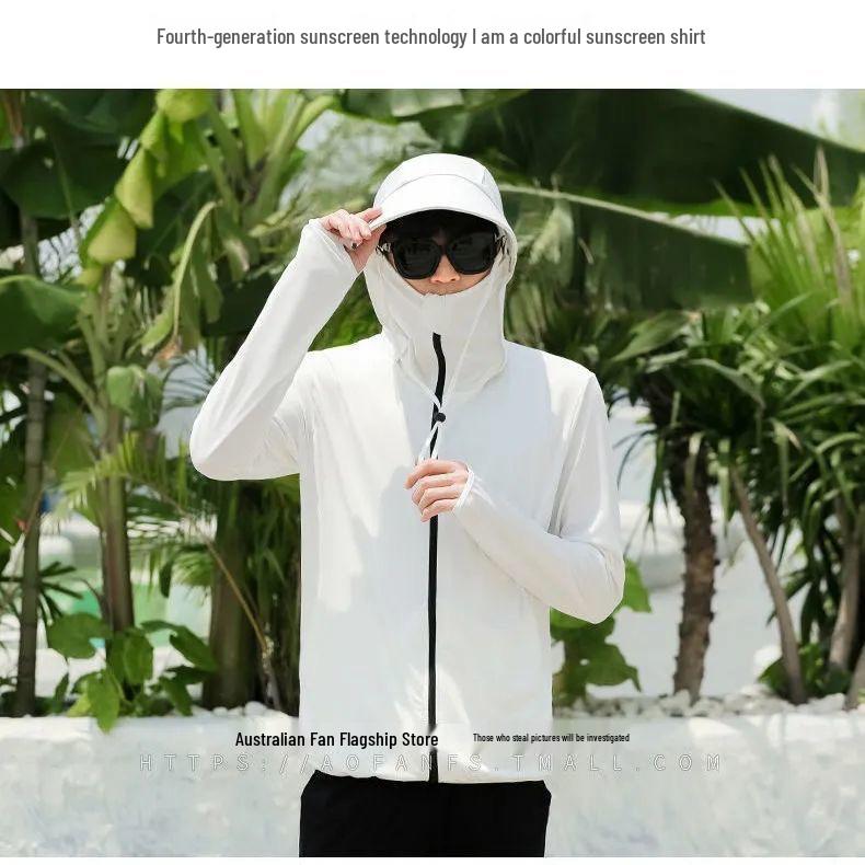 Men's Ultra-Thin Ice Silk Hooded Windbreaker: Breathable Sun Protection Jacket for Summer & Fishing