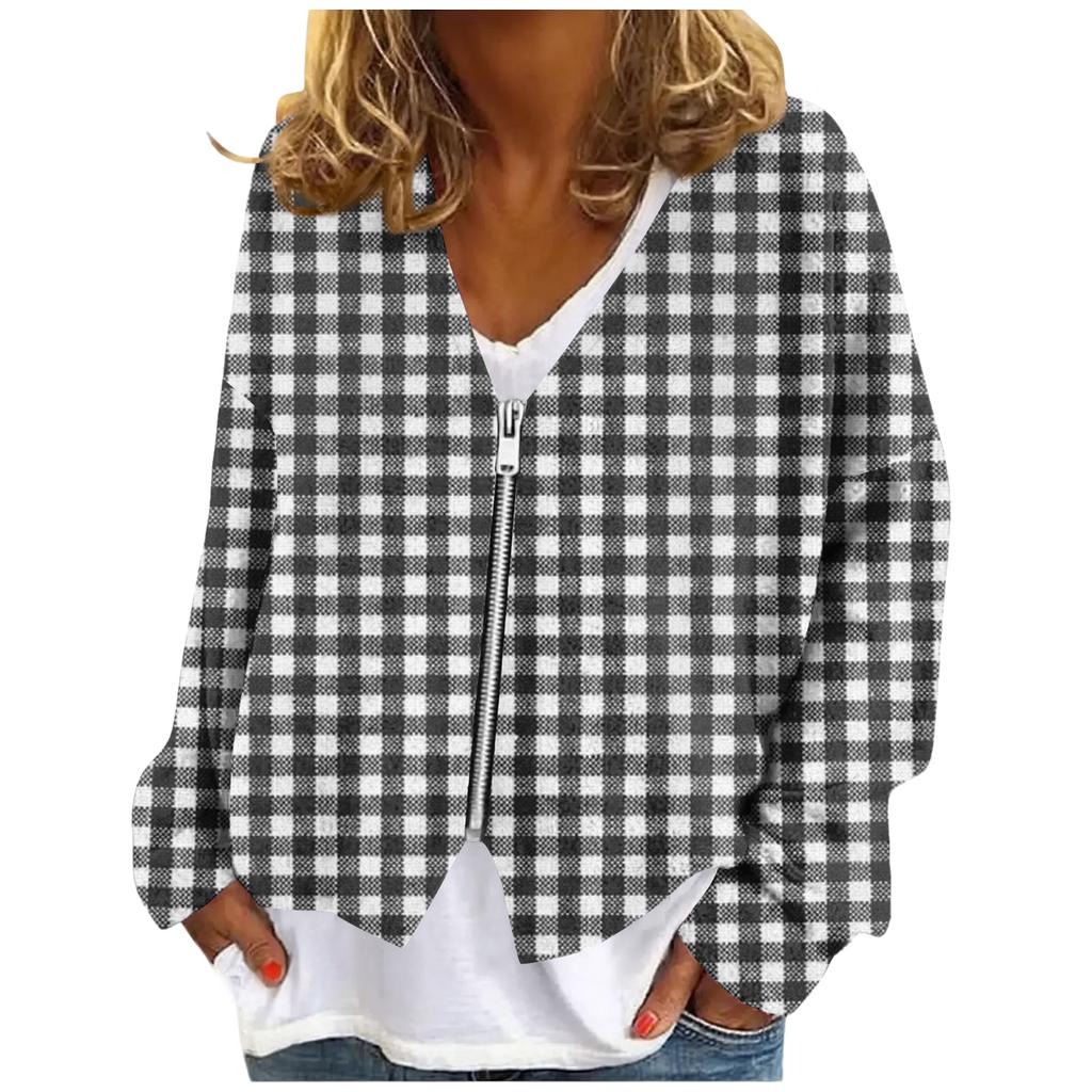 Womens Zip Up Sweaters Sweatshirts Long Sleeve Oversized Jackets Soft Casual Loose Tunic Tops