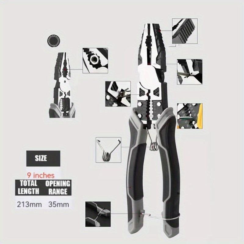 1Pc Universal Multifunctional Diagonal Pliers Needle Nose Pliers Hardware Tools Universal Wire Cutters Electrician Wire Pliers Light Blue