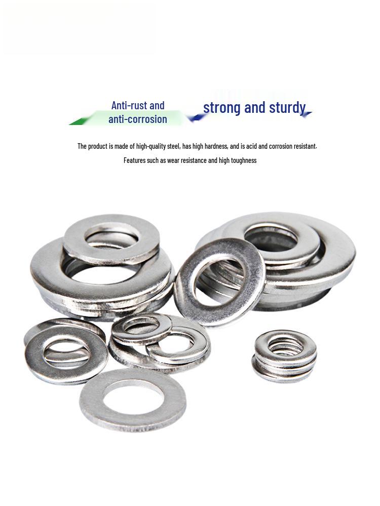 Thickened 304 Stainless Steel Flat Washer - Oversized Thin Metal Spacer (M3, M4, M6, M8, M12)