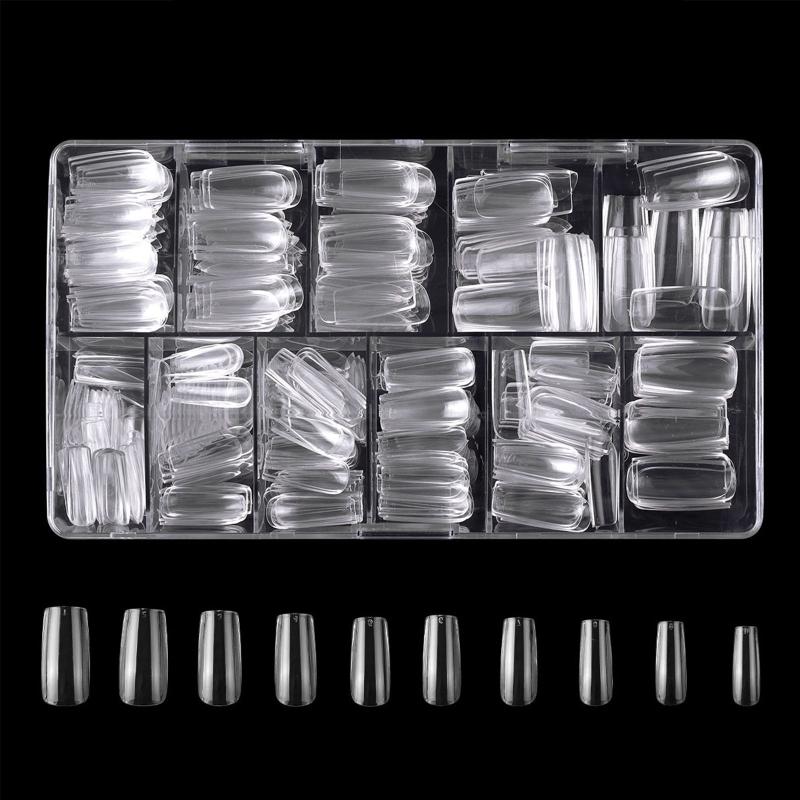 

Almond Square Artificial Nails Tips Full Cover Nail Tips Kits Press on Nails