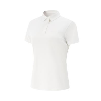 Soft And Comfortable Breathable Solid Color Versatile Short Sleeve Polo Shirt Women Tops White APLV294-5