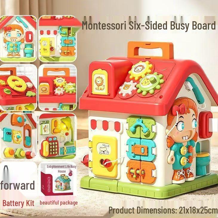 Kids' Six-Sided Activity Center: Early Learning Shape Recognition & Multi-Functional Game Box