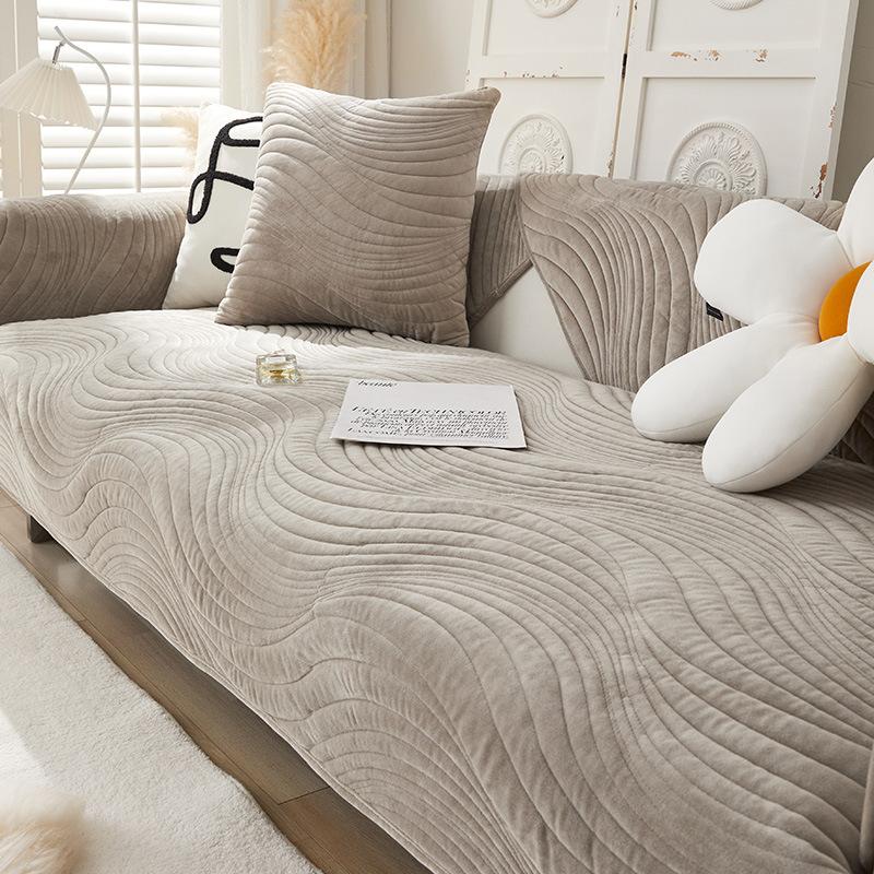 

Современная простая подушка для дивана Зимняя утолщенная флисовая ткань Нескользящая Устойчивая к пятнам Кожаный диван Скандинавский диван Чехол-накидка Ткань Высококачественная 70*70cm