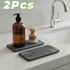 2 Piece Quick Drying Diatom Mud Bathroom Tray Non Slip Kitchen Sink Counter Tray  Soap