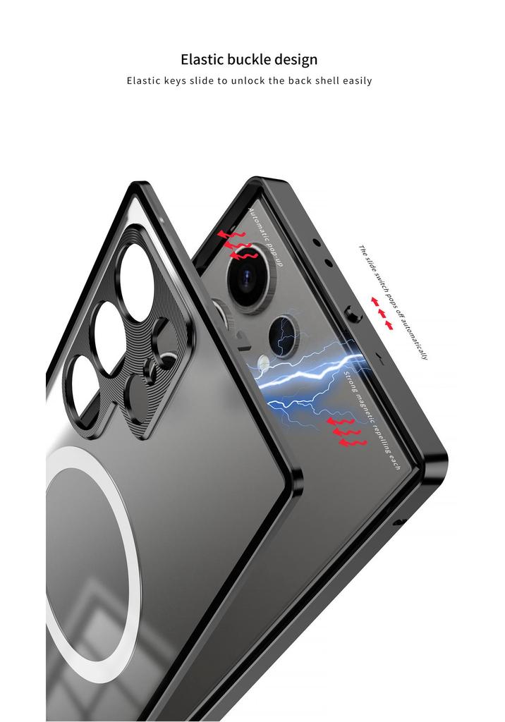 Samsung S25Ultra/S25+/S24+ Single-Sided Snap-Button Metal Phone Case