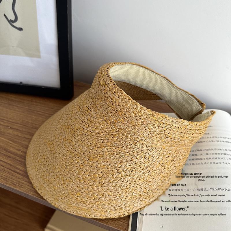 Luochi Women s Summer Beach Hat - Straw Woven Open Top with UV Sun Protection