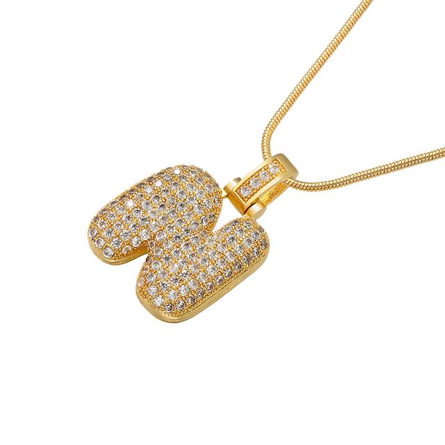 ZHUKOU high quality crystal brass gold letter necklace for ladies good friends couple birthday gift model: VL34