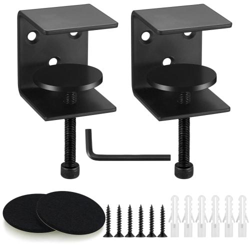 Set of 2 Adjustable Bracket Clamps, L-Shaped Table Clamps, Supports, Reinforced Metal Fixing Brackets, Kitchen, Bathroom, Bedroom, Shelf Brackets, Wal