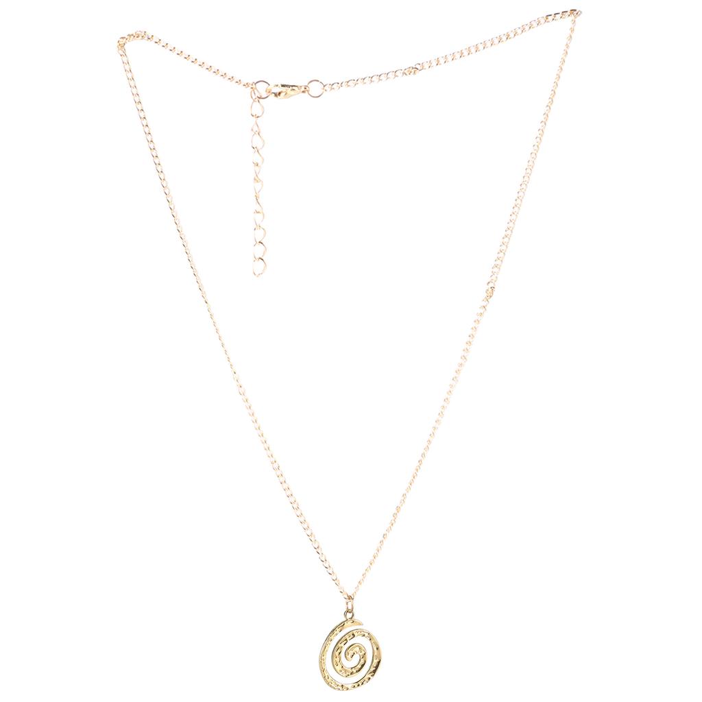 Stylish Neck Chain with Metal Spiral Circle Pendant Unique Spiral Circles Pendant Necklace Elegant Clavicle Chain
