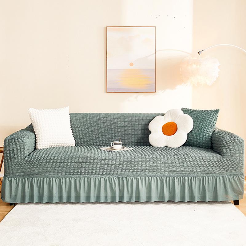 Romantic Seersucker Elastic Sofa Cover Adjustable High Stretch Slipcover Furniture Protector For Living Room Bedroom Home Decor