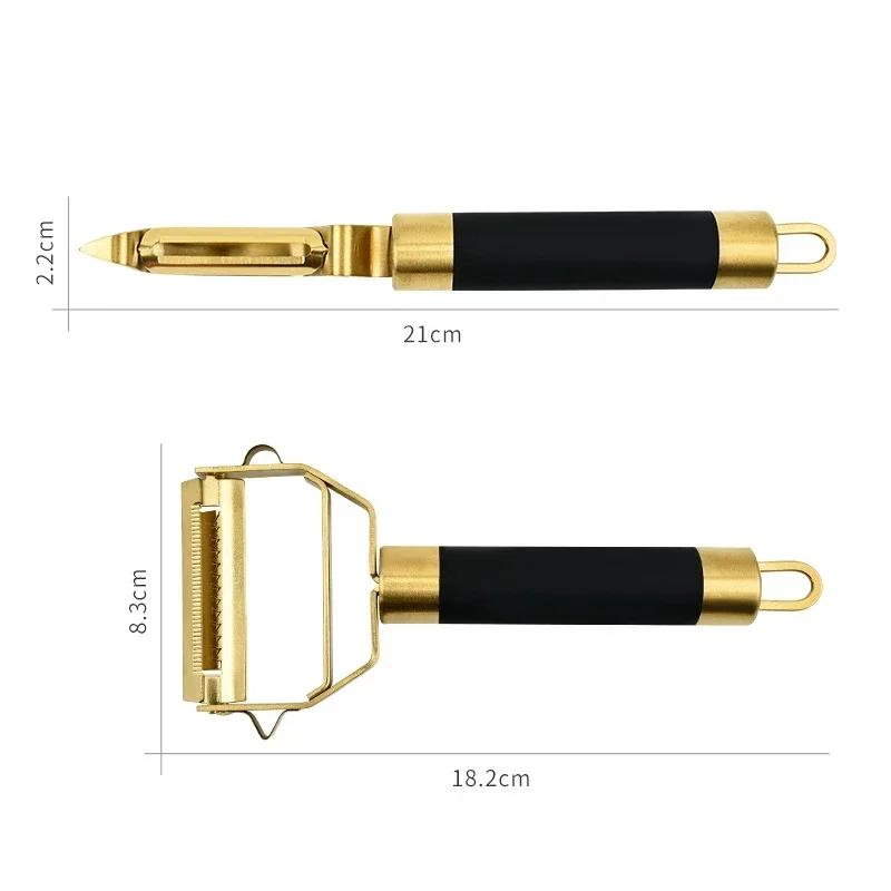 Äppelskalare i rostfritt stål Hushålls Guldpotatis Morot Rivjärn Manuell Melonhyvel med Hänghål Köksredskap för Grönsaker