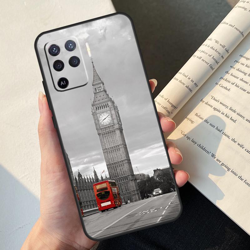 

Лондонский Автобус Англия Биг Бен Чехол Для OPPO A57S A54 S A16 A76 A96 A5 A9 A31 A53 A15 A52 A72 A91 A74 A94 A17 A57 A77 Чехол OPPO A76