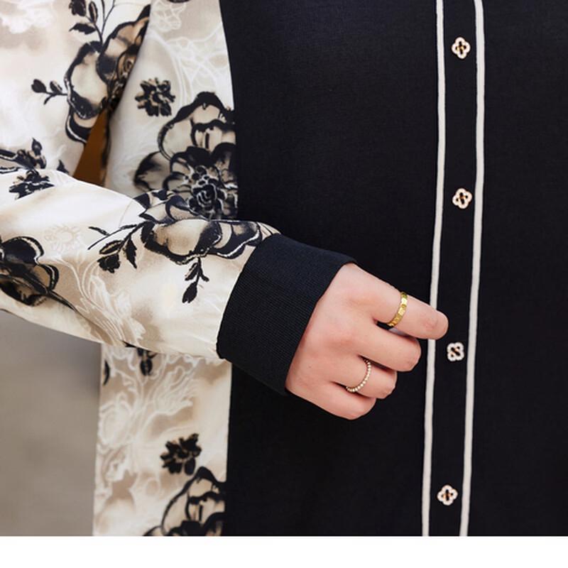 Top Base a Manica Lunga con Scollo a Revers da Donna Yuzhaolin