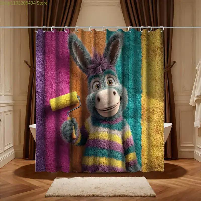 1pc Bathroom Shower Curtain, Personality Color Analysis Salon, Comedy Festival Shower Curtain, with 12 Hooks, 180*180cm Bathro