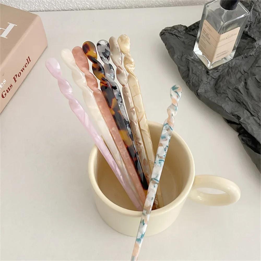 Chinese-Style Hair Sticks Vintage Acetate Resin Marbled Women Hairpins Headdress Headwear Wedding Jewelry Hair Accessories
