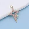 10Pcs Gold Plated Crystal Star Charm Pendant For Jewelry Making Bracelet Necklace Diy Earrings Accessories Craft