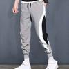 Men Fall Winter Pants Color Matching Drawstring Elastic Waist Loose Pockets Thick Warm Loose Plus Size Ankle-banded Men Sports Trousers Sweatpants