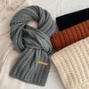 Japanese Solid Color Knitted Wool Scarf Women's Autumn and Winter New Thickened Warm Student Cute Internet Celebrity Couple Scarf