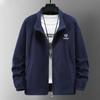 Giacca casual tinta unita in pile polare double face in pile autunno e inverno da uomo, taglie forti, 4XL-12XL