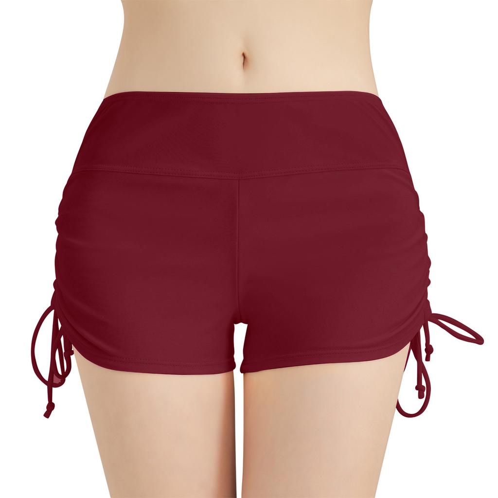 Women's Color Bottomed Flat Angle Sports Yoga Shorts And Beach Swimming Trunks