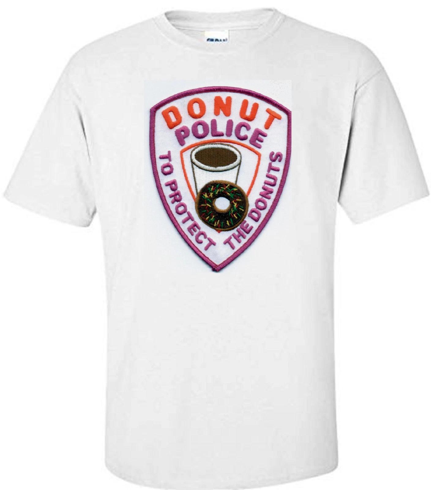 DONUT POLICE  FUNNY COP WHITE T-shirt S