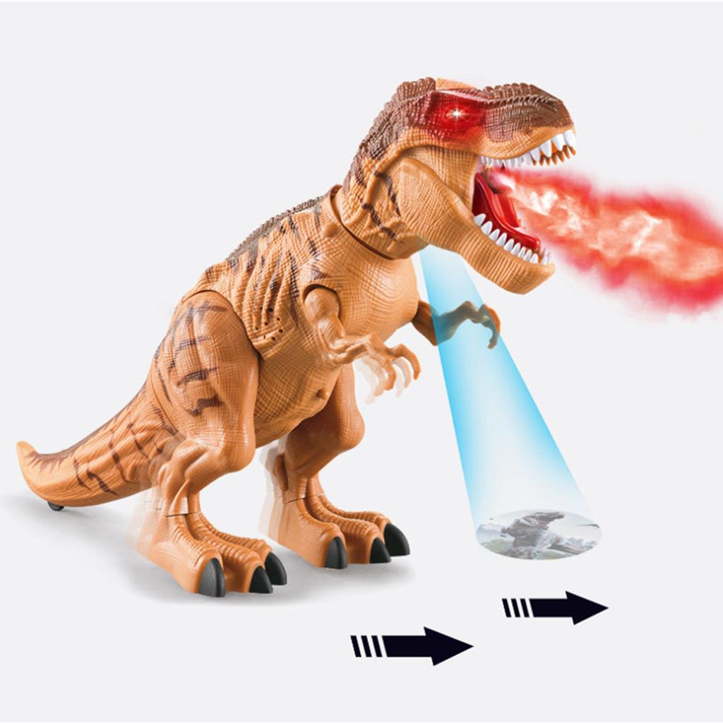 Electric Dinosaur Figures Intelligent Music Light Walking Spray Animals Model Kid Novelty Gift Toys