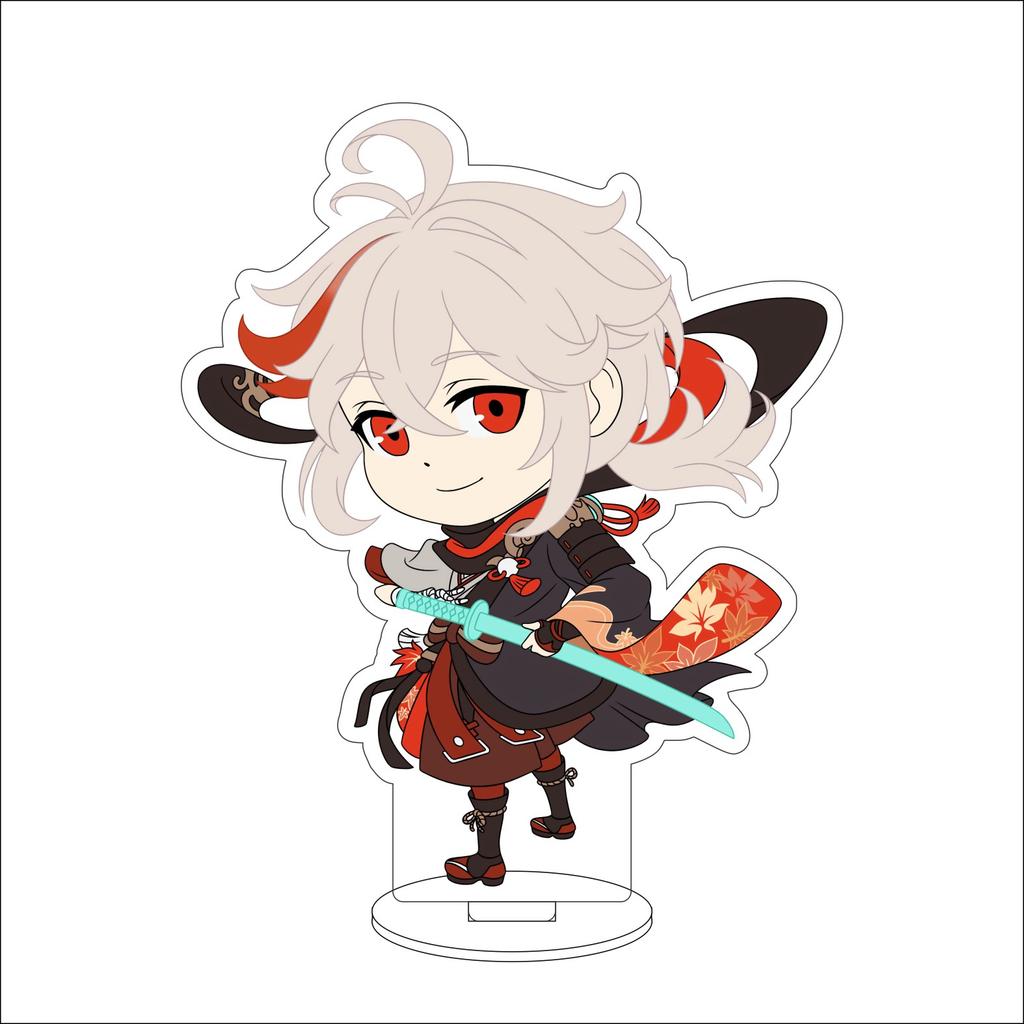 10CM Anime Genshin Impact Figure Stand Model Kaedehara Kazuha Cute Desk Decor Standing Sign Gifts