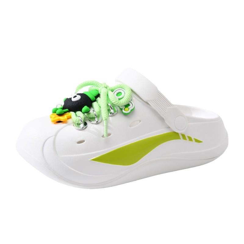 heightened platform hole shoes women wear non-slip slippers EVA beach cute cartoon bag head sandals