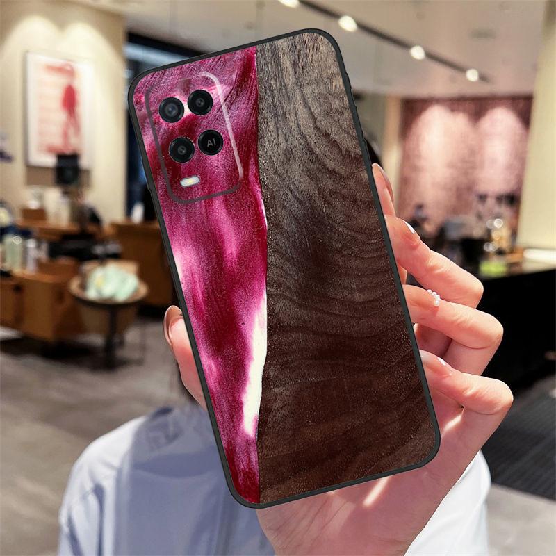 Resin Wood Case For Oppo A40 A60 A80 A18 A38 A58 A78 A98 A16 A76 A96 A15 A17 A77 A74 A94 A54 A57S Cover