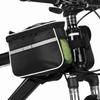 With Rain Cover Bicycle Front Frame Bag Reflective Stripe Bike Handlebar Bag Mountain Bike