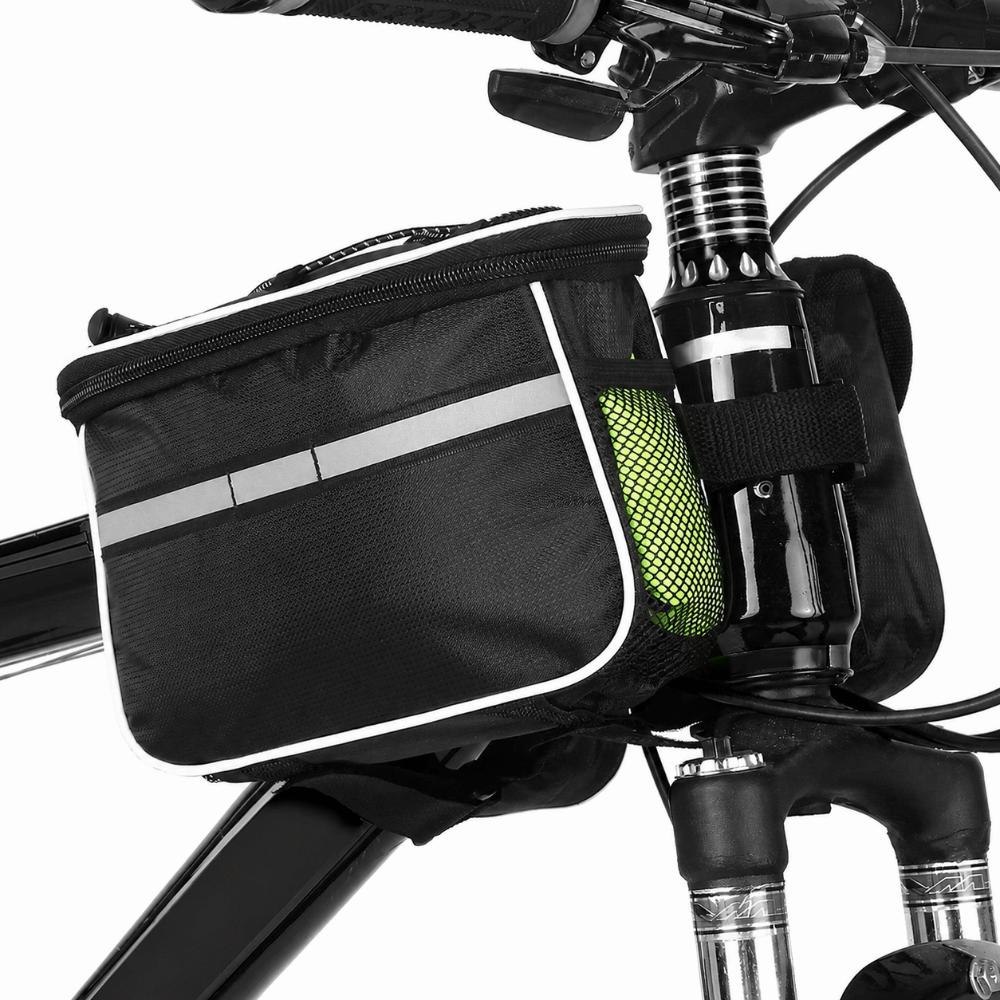 Large Capacity Bicycle Front Frame Bag with Rain Cover Bike Pannier Bag Cycling Frame Pack  Cycling