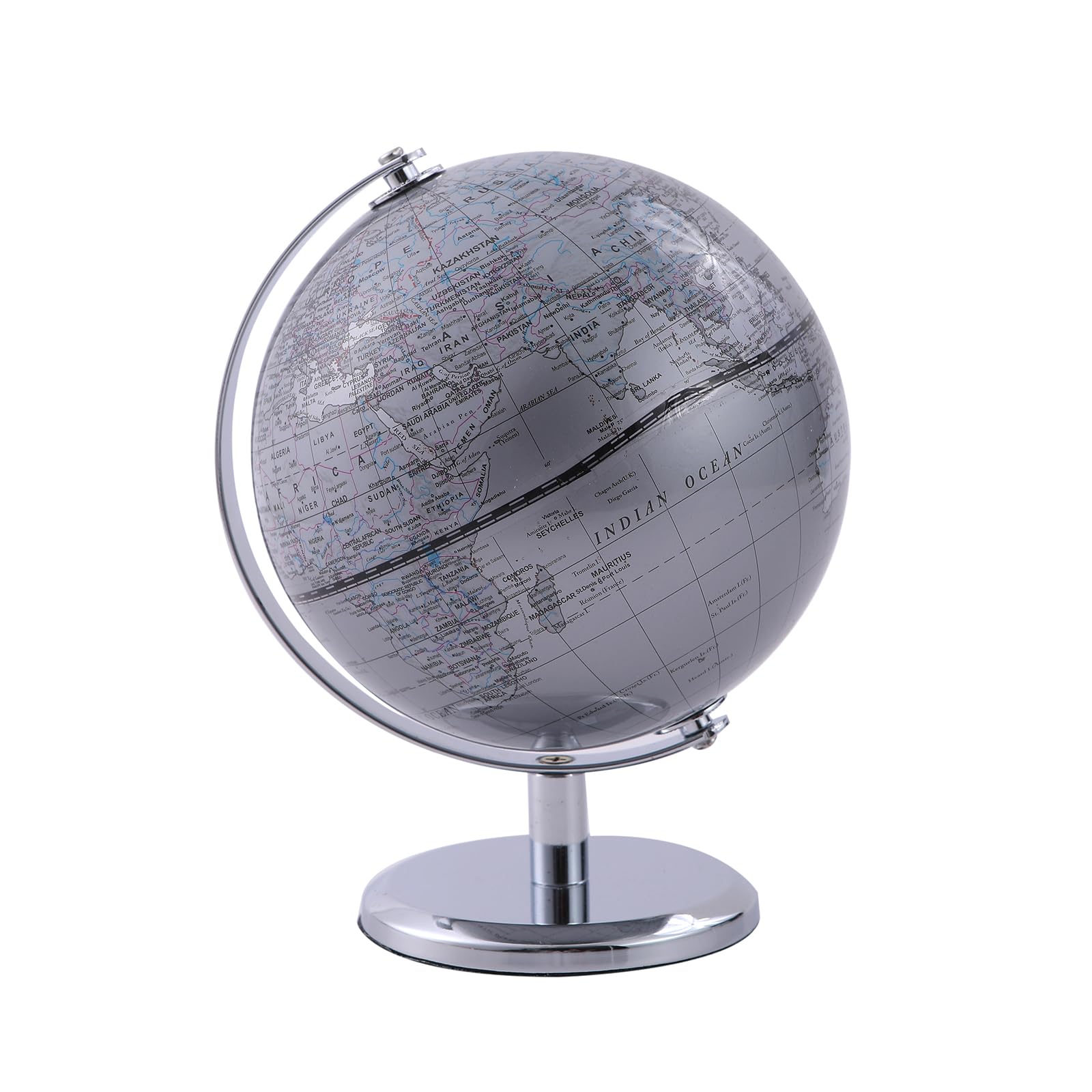 

Pureseek Diameter Antique Decorative Antique World Silver Earth 5.5-inch Globe, Globe, Map, Object, Model,