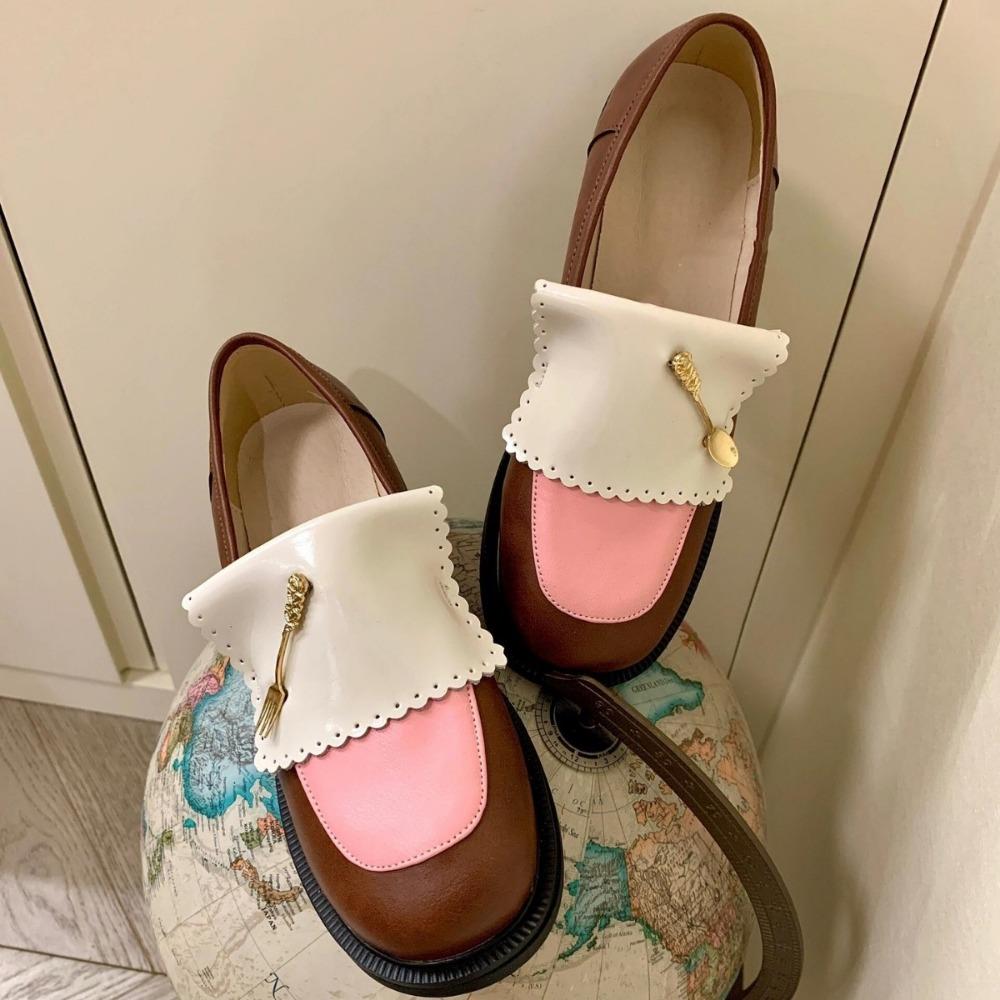 Retro Shoes Women Small Leather Shoes for Women Genuine Leather Retro Loafers Round Toe Thick Sole Single Shoes for Women