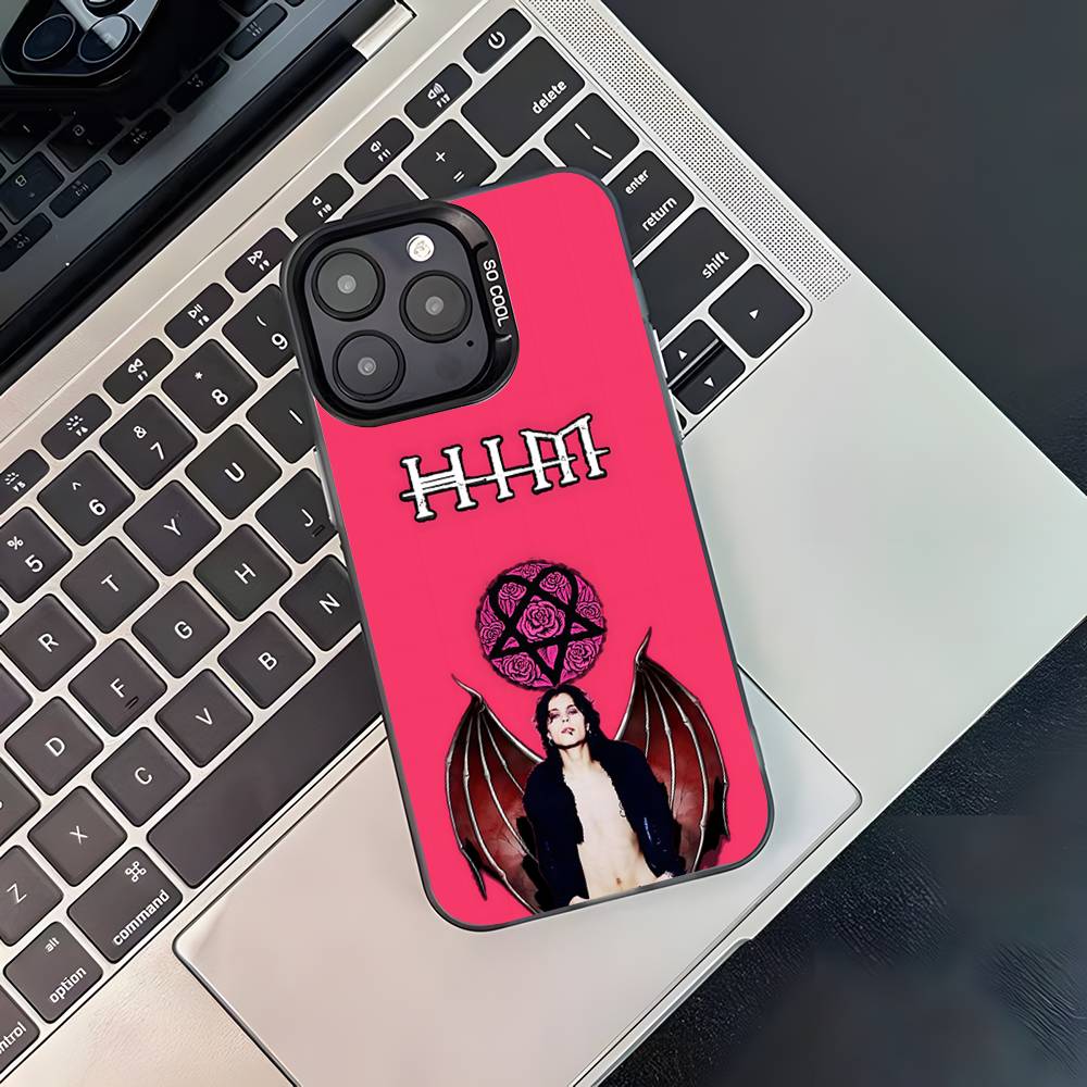 

H-HIM Band V-Ville V-Valo For iPhone 17,16,15,14,13,12,11,Pro,MAX,Plus Black Shockproof Candy Matte Cover iPhone17Pro