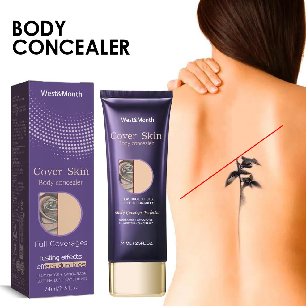 Body Concealer 74ml Waterproof Cover Up for Tattoos Scars Birthmarks Skin Brightening