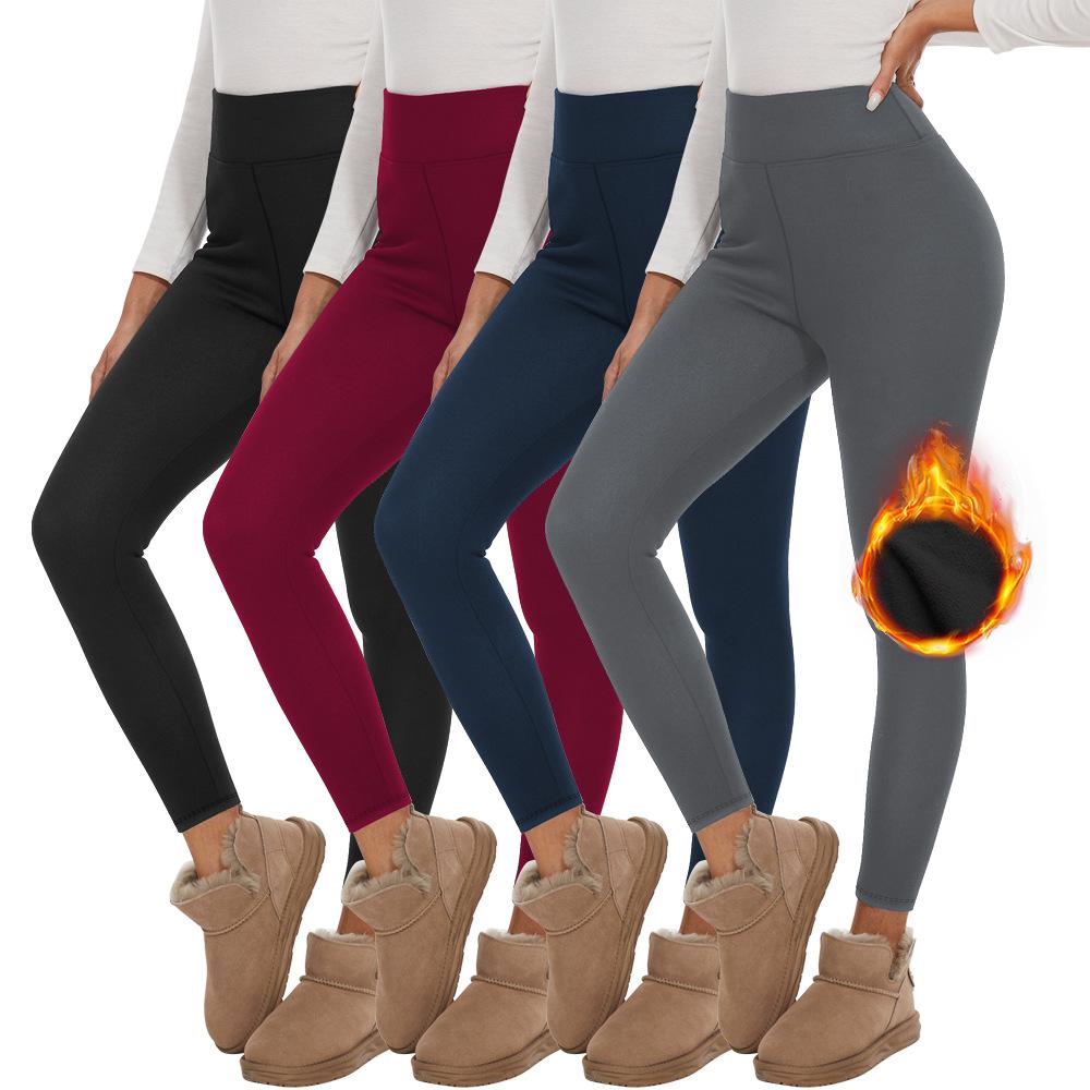 Women's Thermal High-Waisted Casual Sports Leggings with Pockets for Autumn/Winter