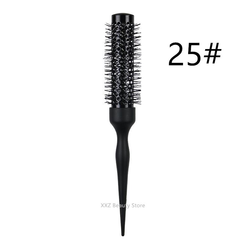 1/5PCS Black Curly Round Hair Comb Aluminum Tube Hair Brush Comb Professional Hairdresser Comb Salon Barber Styling Tool